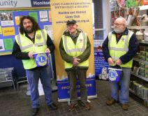 Lions Jamie Paddy and Brian at Tesco collecting Easter